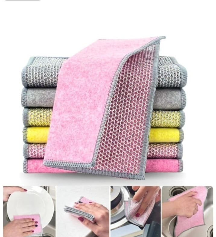 Double Layer Dishwashing Rag/Scrubber